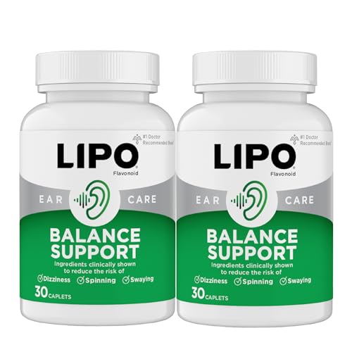 Lipo-Flavonoid for Vertigo & Dizziness Relief, Clinically Tested Formula with Ginkgo Biloba, Vitamin D, & Vitamin B Complex, Inner Ear Health & Balance Support, 30-Count (Pack of 2)