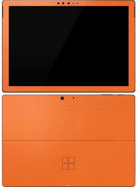Skinit Decal Tablet Skin Compatible with Surface Pro 7 - Orange Carbon Fiber Specialty Texture Material Design