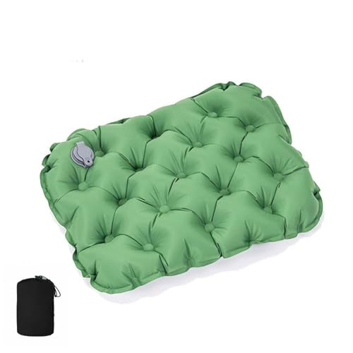 Fengzel Outdoor 空気入れタイプ 座布団 30*40*7cm 防水 断熱 アウトドア 登山 遠足 70g超軽量 コンパクト クッション ハニカム構造 TPU エアーマット (グリーン)