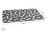 Karlie Hunde Fleecedecke Knochenmotiv, Hundedecke, Fleece, Grau, 100x70 cm