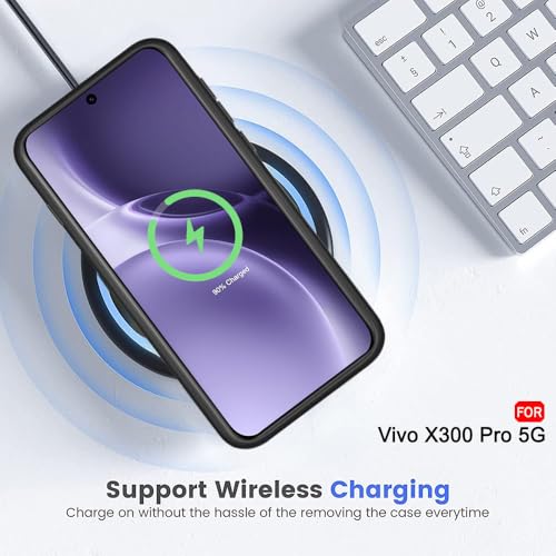 Image of TheGiftKart Hybrid Shockproof Back Cover Case for Vivo X300 Pro 5G Compatible with MagSafe | Hard Back Cover Case for Vivo X300 Pro 5G (PC & TPU, Translucent Smoke Matte Back, Black Sides)