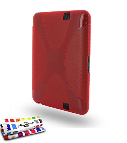 Carcasa Flexible Ultra-Slim AMAZON KINDLE FIRE HD [Le X Premium] [Rojo] de MUZZANO + ESTILETE y PAÑO MUZZANO REGALADOS - La Protección Antigolpes ULTIMA, ELEGANTE Y DURADERA para su AMAZON KINDLE FIRE HD