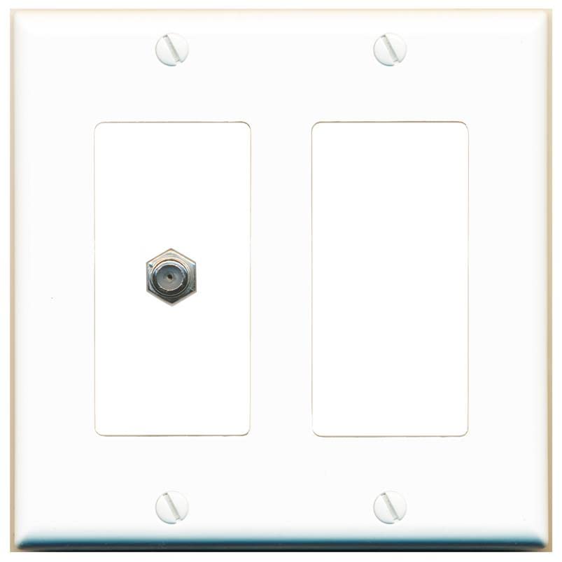 Riteav – 1 cavo coassiale tv- F-Type 1 Port CAT5e Ethernet bianco