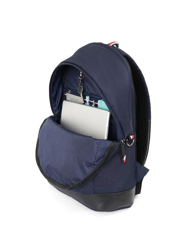 Image of Tommy Hilfiger Laptop Backpack Copter | Backpack for School, College and work | Water-Resistant | Fits 14-inch Laptop | Trolley Holder & 1-Year Warranty | 20L Capacity