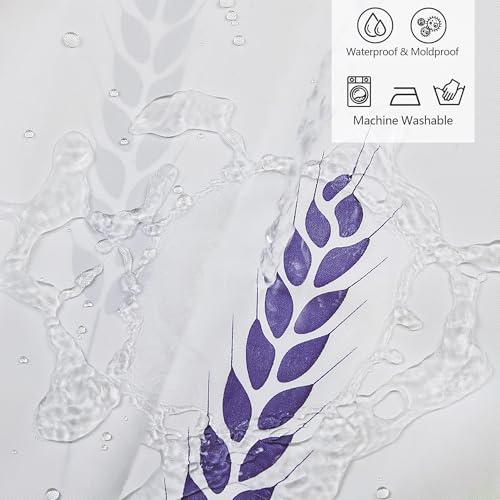 Miniatura 2 de Kaimeiyu Cortina De Ducha Poliéster Cortina De Baño Con 12 Ganchos Cortina Bañera Lavable A Máquina Impermeable 180 X 180 Cm Blanco