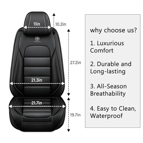 Megaseat Truck Seat Covers for Ford F350 2011-2026, Waterproof Nappa Leather Full Coverage Car Seat Cover, Muscle Sport Style Auto Interior Covers （Full Set Black） by Megaseat - Used condition - Image 7