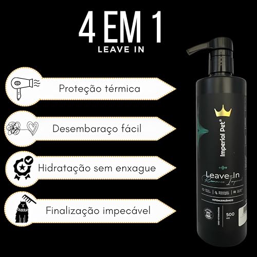 Imperial Pet - Leave in Hidratação Fluido Desembaraçador Premium 500 ml para Cães
