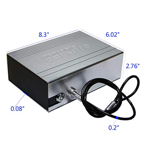 Sepox® Car-Safe Box Key-Locking Portable-Security Steel Personal-Vault Vehicle-Cabinet With Cable 3 Feet Easy Attached Under Seat Or Trunk Ideal For Keep Gun, Watch, Cellphone ‎15"D X 8"W X 2"H #TOP4