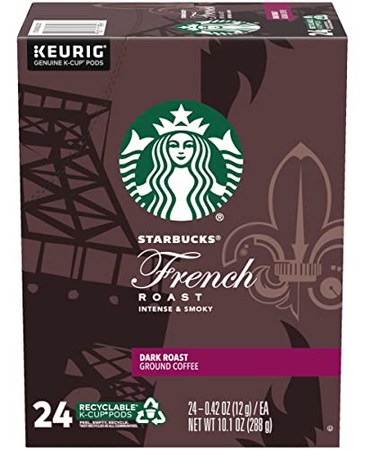 Image of Starbucks French Roast Coffee K-Cup Pods, Dark Roast Ground Coffee K-Cups for Keurig Brewers, Intense & Smoky Flavor, 24 CT K-Cup Pods /Box (Pack of 3 Boxes)