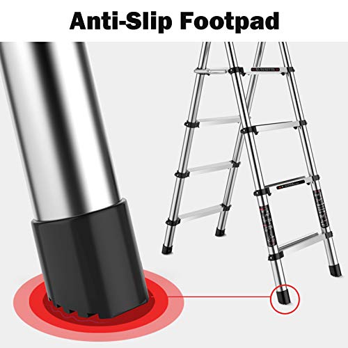 Telescopic Stepladder Aluminum Portable Folding Ladders Heavy Duty 150Kg Load Capacity For Home Kitchen Outdoor (2M+2.3M) #TOP4