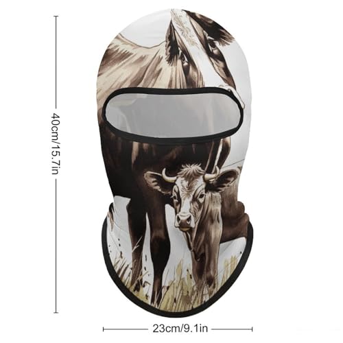 Balaclava para hombre, máscara para esquí y ciclismo, con estampado de vaca, cubreboca para invierno miniatura 2
