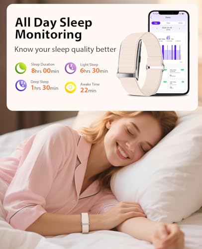 EGQINR-Smart-Bracelet-24H-Sleep-Tracker-All-Day-Continuous-Heart-Rate-Blood-Pressure-Stress-HRV-Monitor-120-Sport-Modes-Smart-Wristband-with-Free-APP-2-Bands