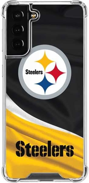 Skinit Clear Phone Case Compatible with Galaxy S22 Plus - Officially Licensed NFL Pittsburgh Steelers Design