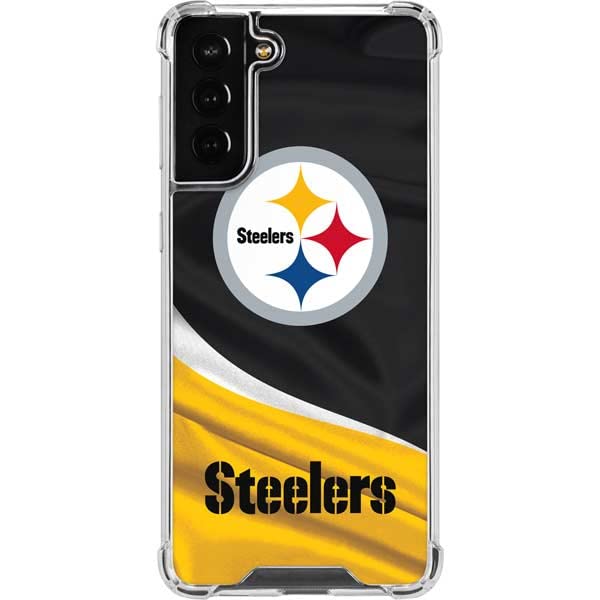 Skinit Clear Phone Case Compatible with Galaxy S22 Plus - Officially Licensed NFL Pittsburgh Steelers Design