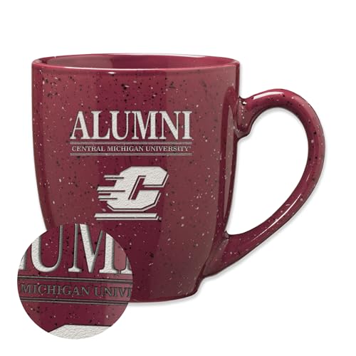 Rico Industries NCAA Central Michigan Chippewas Alumni 16 oz Team Color Laser Engraved Speckled Ceramic Coffee Mug