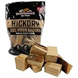Bear Mountain BBQ All-Natural Hickory BBQ Wood Chunks, 4 lb Bag - Outdoor Grilling Accessory, Ideal for Charcoal Grills and Smokers