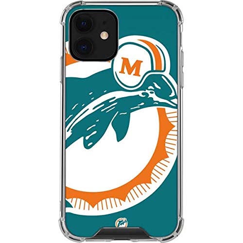 Skinit Clear Phone Case Compatible with iPhone 12 - Officially Licensed NFL Miami Dolphins Retro Logo Design