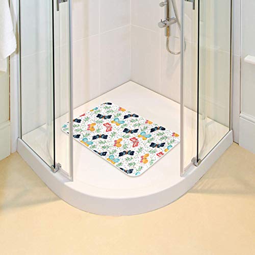 Alfombrilla de baño ovalada vintage con ventosas para toda la familia 7