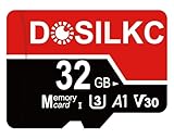 Dosilkc 32/64/128/256 GB Micro TF Card SD High Speed Memory Card, U3 C10 A1 V30 TF Card Full HD Video Recording for Smartphone Tablet Camera Drone (32GB)
