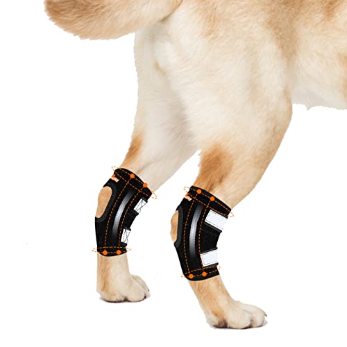 Neoally® - Rear Leg Hock Brace With Metal Spring Strips, Dog Leg Brace For Rear Leg, Hock And Ankle Support, Rear Dog Leg Brace For Smaller Dogs, Short Version, Small, 1 Pair #TOP23
