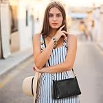 Kattee Leder-Umhängetaschen für Damen Trendige kleine Schulter-Geldbörsen und Handtaschen Wristlet-Clutch-Geldbörse mit 2 Riemen – Bild 2