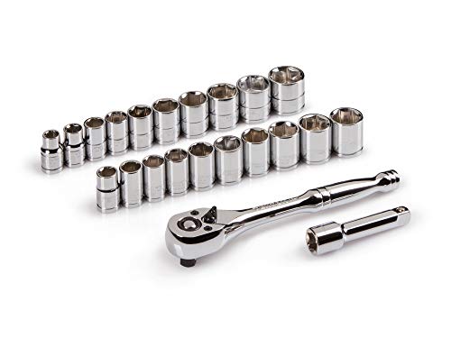 TEKTON 3/8-Inch Drive Socket Set, Inch/Metric, 5/16-Inch - 7/8-Inch, 10 mm - 19 mm, 22-Piece | 1061