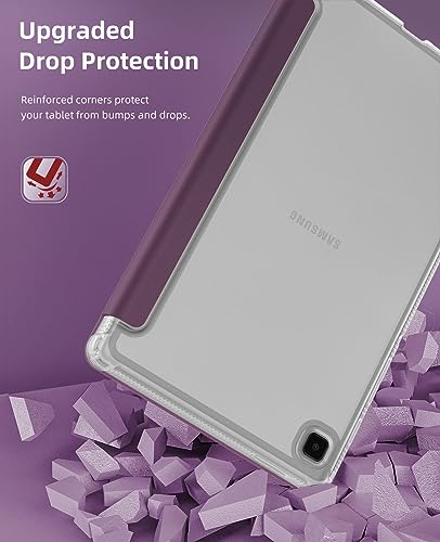 Image of MoKo Case Fits Samsung Galaxy Tab A7 Lite 8.7 inch 2021, Eggplant Purple | Slim Lightweight Smart Case Trifold Stand Case with Soft TPU Translucent Frosted Back Shell for Galaxy Tab A7 Lite