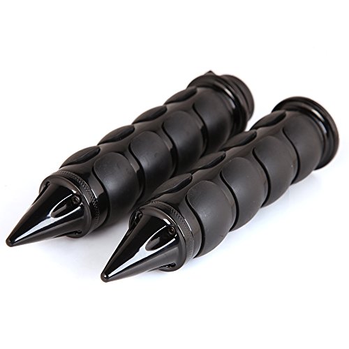 Pair Of 1" Dual Black Motorcycle Bar End Hand Grips Handlebar For Cruisers Harley Yamaha Suzuki #TOP1