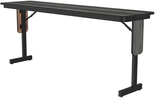 Miniatura 9 de Correll Mesas de seminario con patas de panel (HPL), 18 x 96 pulgadas, nogal Nuez,Granito negro,Nogal colonial,Arce de fusión,Gris