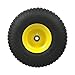 Marastar 15x6.00-6 Pneumatic, OEM Like Replacement Front Tire and Wheel Assembly, Compatible with John Deere Mowers, Turf Saver, 4PR Tube-Type Tire, Yellow Wheel, 3-Inch Offset Hub, 3/4-Inch Bushings