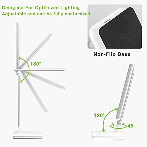 Led Desk Lamp, Desk Lamp For Kids, 3-Level Table Reading Lamps, Usb Charging Port, Touch Control, Eye- Care Dimmable Lamp, Light For Study Office Home, Silvery #TOP5