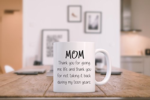Mothers Day Gifts From Daughter, Son - Mom, Giving Me Life Funny Coffee Mug - Best Gifts For Mom From Kids, Favorite Child - Unique Mom Gift Ideas - Gag Birthday Present For Women - Fun Novelty Cup #TOP2