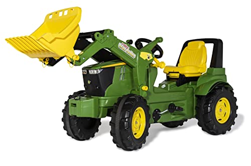 Rolly Toys Traktor na pedały RollyFarmtrac Premium John Deere 7R 730032 (w zestawie ładowarka rollyTrac, od 3 lat, siedzisko z regulacją długości i wysokości, opony szeptane), zielony