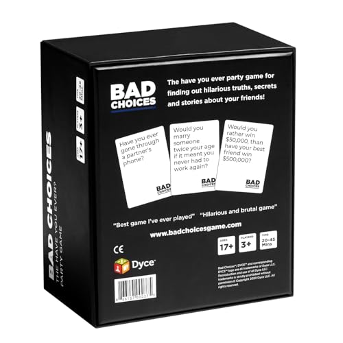 Image of DUNGRANI ENTERPRISE Party Card Games Collection Adult Family Trivia Conversation Music Challenge Strategy Travel Game Night Fun for Friends Couples Kids (Bad Choices)