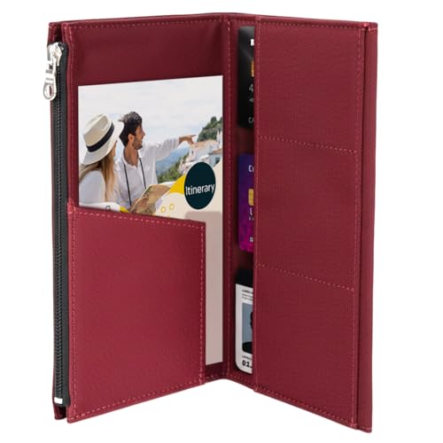WANDERINGS Estuche con Cierre Y Ranuras para Tarjetas Cuadernos De Viaje Tamaño Regular 21x11 cm – Tela De Algodón 100% Resistente – Accesorio para Cuadernos Estándar Rellenables