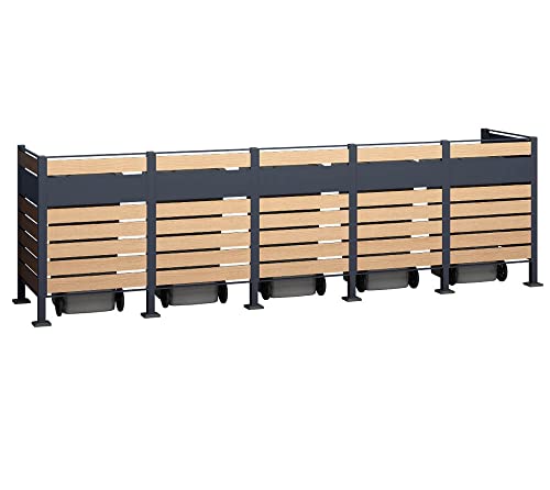 WESTMANN 5er Mülltonnenverkleidung Planum | Metall 400x90x120 cm...