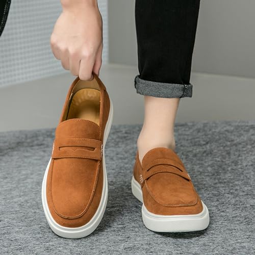 Men's Fashionable Business Anti Suede Loafers Retro Comfortable Suede Lightweight and Breathable Casual Boat Shoes2