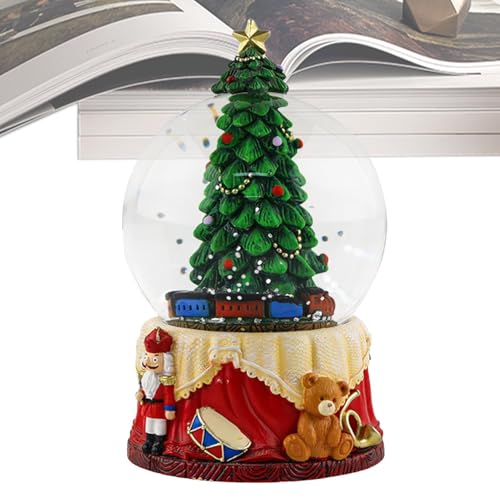 Vriusi Globo de nieve de Navidad, árbol de Navidad, bola de cristal de árbol de Navidad, bola de cristal de árbol de Navidad, decoración de resina, globo de agua de nieve único para decoración