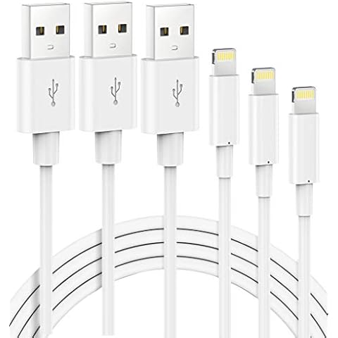 Marchpower iPhone Charger Cable, [MFi Certified] iPhone Lightning Cable 3 Pack 123m iPhone Charging Cable Long iPhone Leads for iPhone13 12 Mini Pro 11 Pro XS Max X XR 8 7 6 6 Plus, iPad - White Cover