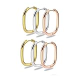 Surgical Steel Earrings Stainless Steel Earrings for Women Chunky Hoop Earrings Huggie Earrings Set...