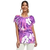 Léger et respirant : fabriqué à partir de 100 % polyester, ce haut d'été chauve-souris est léger, doux et respirant, adapté par temps chaud.