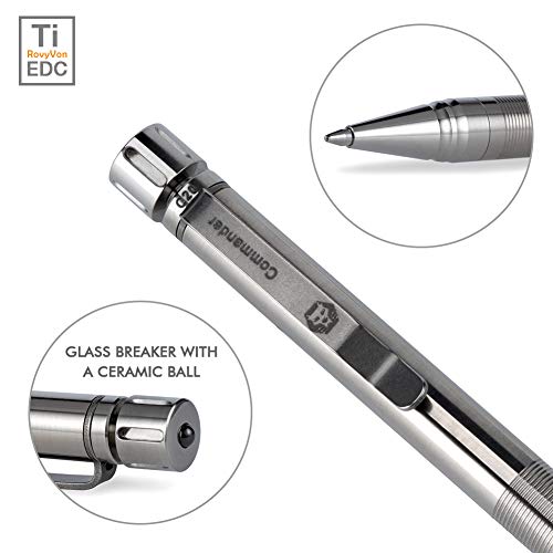 Rovyvon Titanium Pen, Quality Ballpoint Pens, Bolt Action Pen(Commander C20) #TOP1