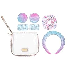 Lilly Pulitzer Self Care Kit, Spa Gift Set for Women with Spa Headband, 2 Face Wash Pads, 2 Wristbands, and Scrunchie Summer Serenade