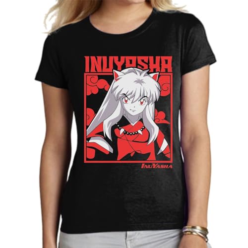 the Fan Tee Camiseta de Adulto de Mujer Dibujos Animados Anime Divertido Universo, Vibras de Manga, Mundo Otaku, Japan Fan Kanji, Inuyasha, Kagome 007 L