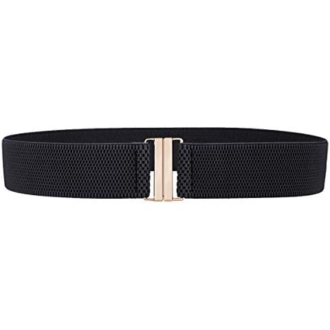KYEYGWO Damen Elastischer Gürtel mit Flach Schnalle Cover