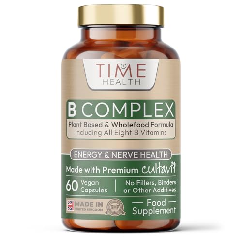 Vitamin B Complex - Whole Food & Plant-Derived - Natural, Non-Synthetic B Vitamins - Highly Bioavailable - Methylated B9 & B12 - Cultavit® - Zero Additives - UK Made - Pullulan (60 Capsule Bottle)