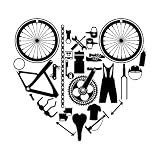 Pegatinas de pared de vinilo Herramientas para bicicletas Ciclismo de carreras Ciclista Bicicleta Deporte 36x39cm Incluye kit de película de transferencia Negro