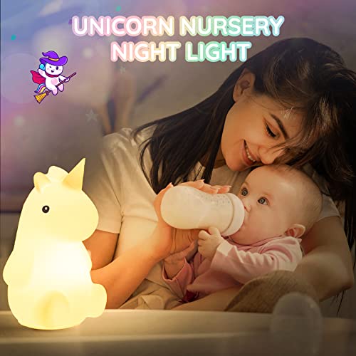 Cusierymax Unicorn Night Light, 16 Colors Remote Control Night Light For Kids Girls Bedroom, Rechargeable And Dimmable Led Unicorn Lamp, Unicorns Gifts For Girls Room Decor #TOP5