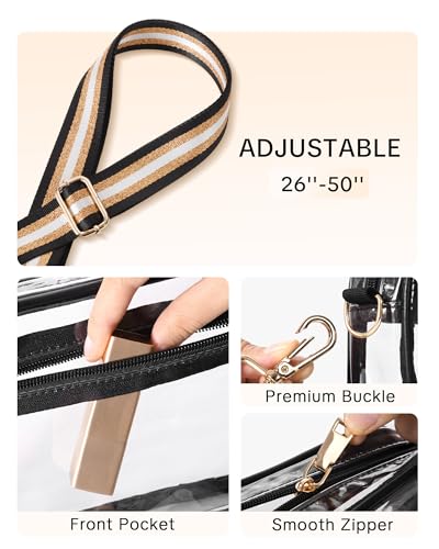Image of BS-VOG Clear Crossbody Bag Stadium Approved, Clear Purses for Women, Small Stadium Bag for Events Concerts Sports Fans