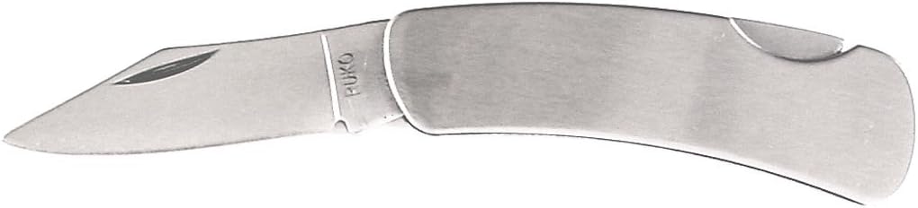 Ruko 2-Inch Blade Gent Folding Knife with Plain Edge Stainless Steel Handle (1.56-Oz.)